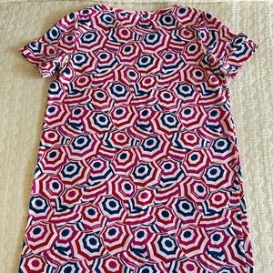 Lands' End Short Sleeve Nightgown Dress, 'Umbrella' patten